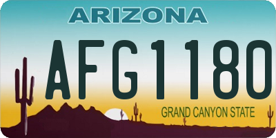 AZ license plate AFG1180