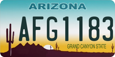 AZ license plate AFG1183
