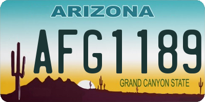 AZ license plate AFG1189