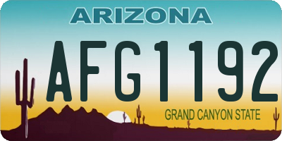 AZ license plate AFG1192