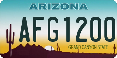 AZ license plate AFG1200