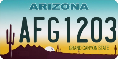 AZ license plate AFG1203