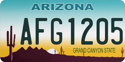 AZ license plate AFG1205