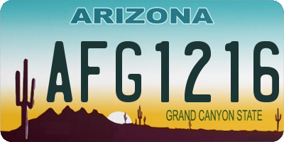 AZ license plate AFG1216