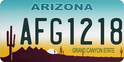 AZ license plate AFG1218