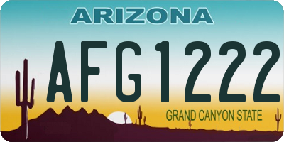 AZ license plate AFG1222