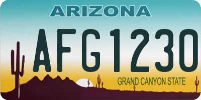 AZ license plate AFG1230