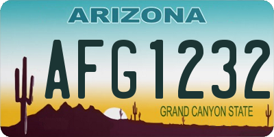 AZ license plate AFG1232