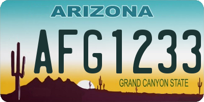 AZ license plate AFG1233