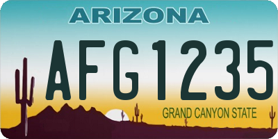 AZ license plate AFG1235