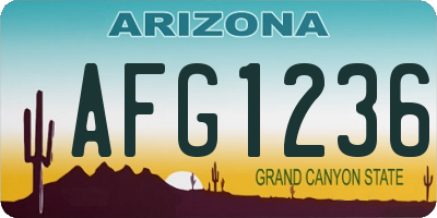 AZ license plate AFG1236