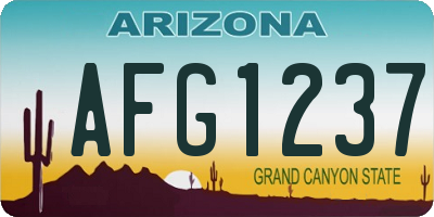 AZ license plate AFG1237