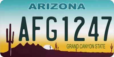 AZ license plate AFG1247