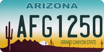 AZ license plate AFG1250