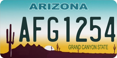 AZ license plate AFG1254
