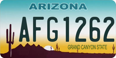 AZ license plate AFG1262