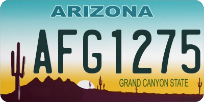 AZ license plate AFG1275