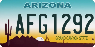 AZ license plate AFG1292