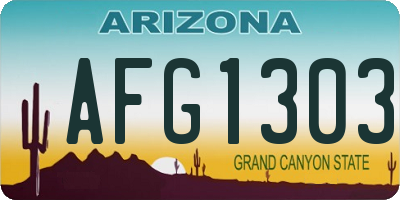 AZ license plate AFG1303