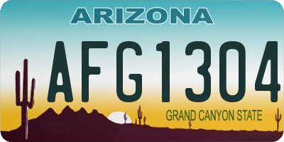 AZ license plate AFG1304