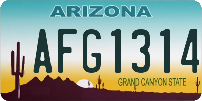 AZ license plate AFG1314