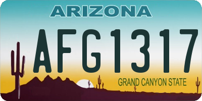 AZ license plate AFG1317