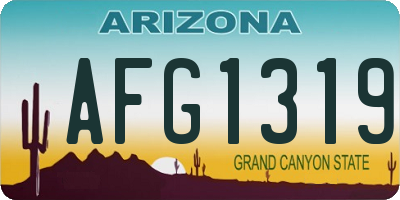 AZ license plate AFG1319