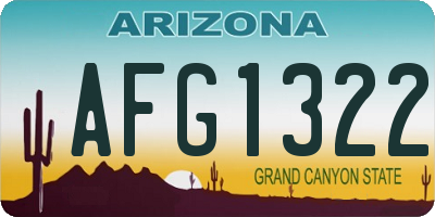 AZ license plate AFG1322