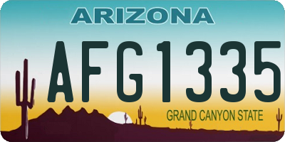 AZ license plate AFG1335