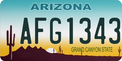AZ license plate AFG1343