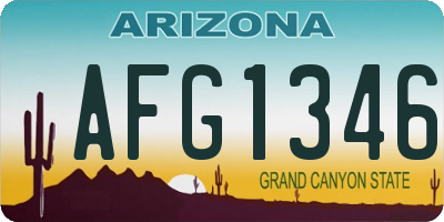 AZ license plate AFG1346