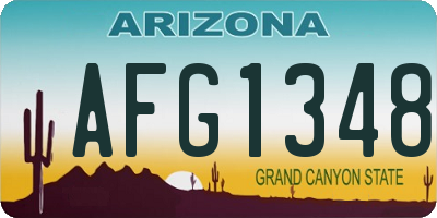 AZ license plate AFG1348