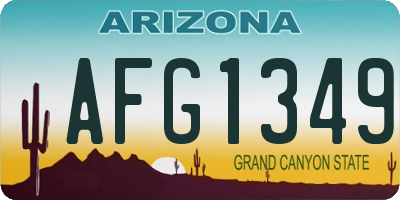 AZ license plate AFG1349