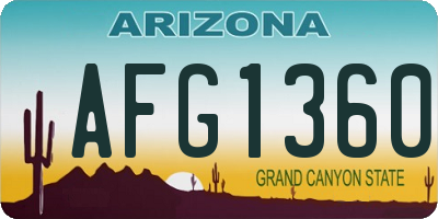 AZ license plate AFG1360