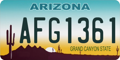 AZ license plate AFG1361