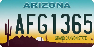 AZ license plate AFG1365