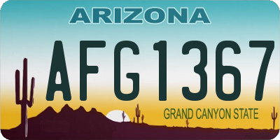 AZ license plate AFG1367