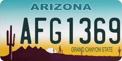 AZ license plate AFG1369