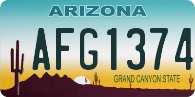 AZ license plate AFG1374