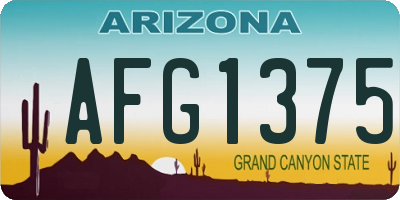 AZ license plate AFG1375