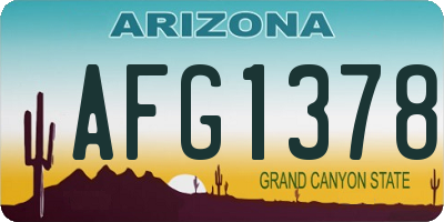 AZ license plate AFG1378