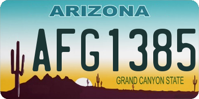 AZ license plate AFG1385