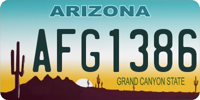 AZ license plate AFG1386