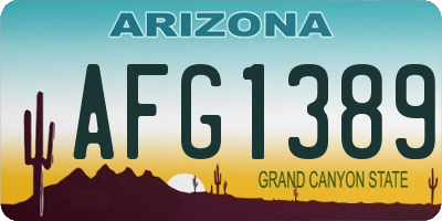 AZ license plate AFG1389