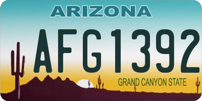 AZ license plate AFG1392