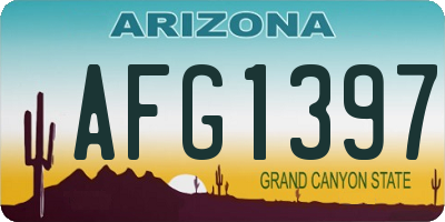 AZ license plate AFG1397