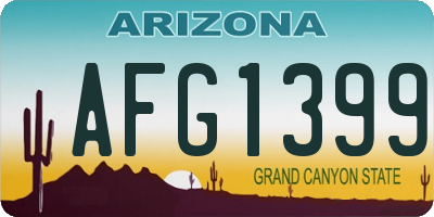 AZ license plate AFG1399