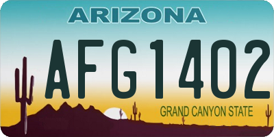AZ license plate AFG1402
