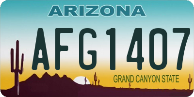 AZ license plate AFG1407