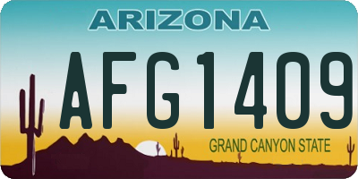 AZ license plate AFG1409